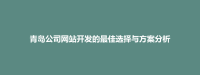 博兴县青岛公司网站开发的最佳选择与方案分析
