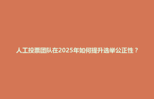 人工投票团队在2025年如何提升选举公正性？