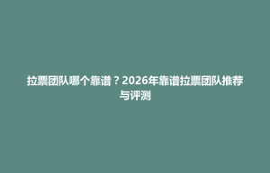 策勒县拉票团队哪个靠谱？2026年靠谱拉票团队推荐与评测