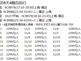 昆明到泰国清迈旅游团报价表_昆明到泰国清迈旅游团报价表最新