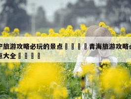 关于西宁旅游攻略景点必去三天游玩攻略最新的信息